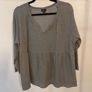 Torrid Gray Waffle Baby Doll Top Size 2